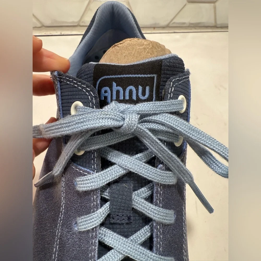 Ahnu Blue Noe Leather Sneakers Shoes Size 10 NEW Comfort Walking